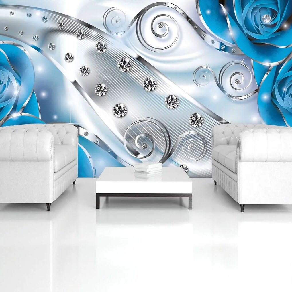 Fototapeta - Modrá abstrakcia (254x184 cm)