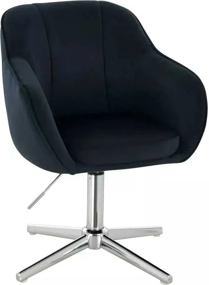 LuxuryForm DESIGN Stolička AVOLA VELUR na striebornom kríži - čierna