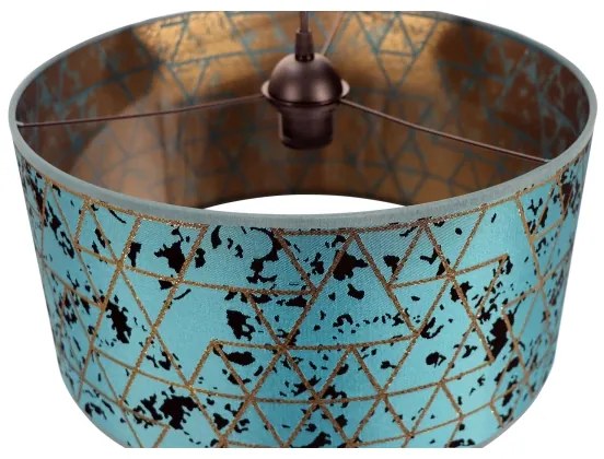 Luster na lanku REZO 1xE27/60W/230V tyrkysová