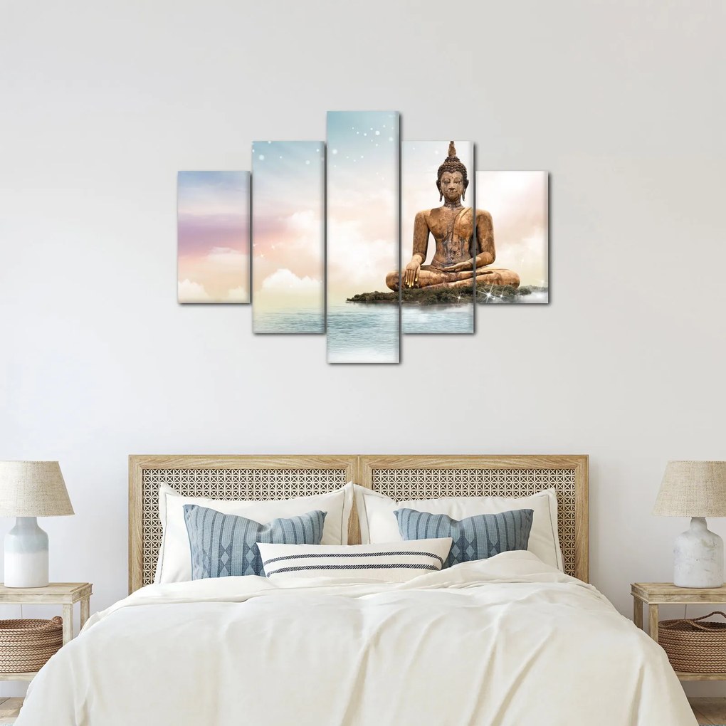 Obraz - Budha dozerajúci na zemi (150x105 cm)