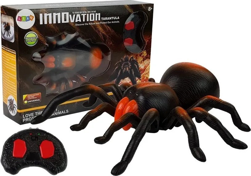 LEAN Toys Obrovský batériový R/C pavúk na diaľkové ovládanie čierno-oranžový