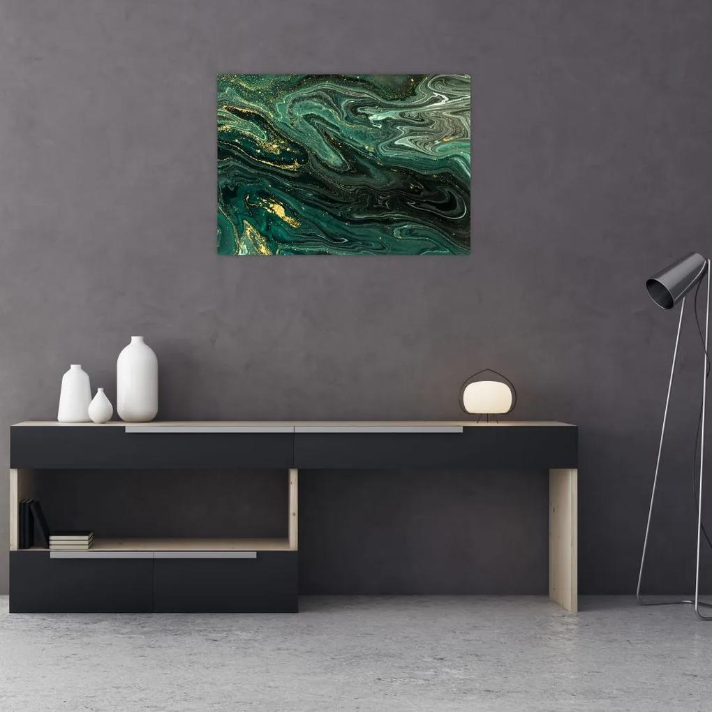 Sklenený obraz - Zelený mramor (70x50 cm)