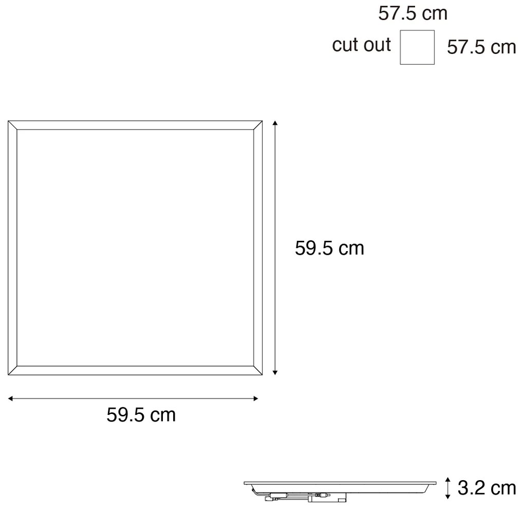 Zapustené LED panely biele štvorcové vrátane LED 3000K - 6500K s prepínačom DIP - Seagal