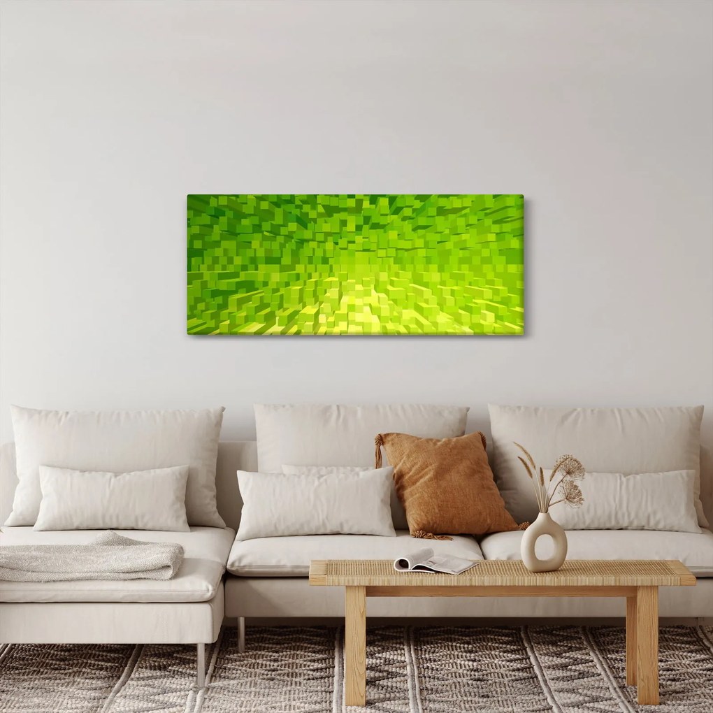 Obraz žltozelených kostičiek (120x50 cm)