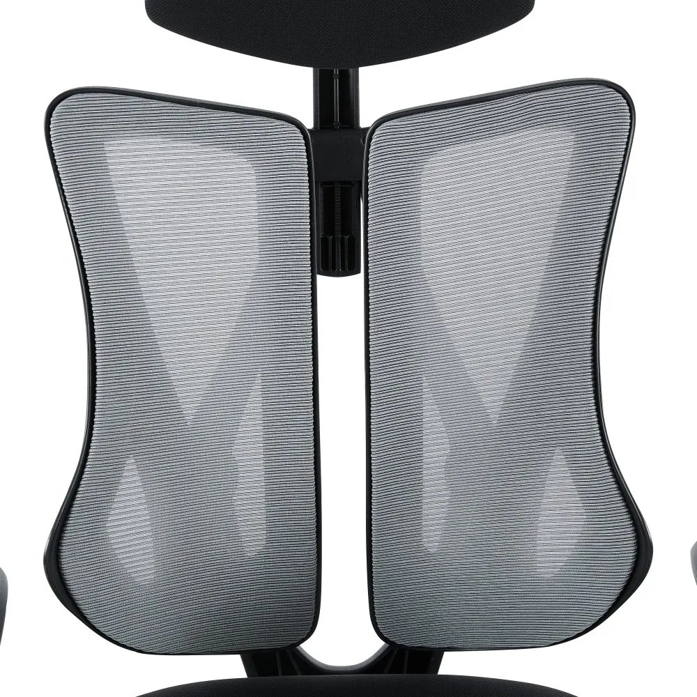 Herná ergonomická stolička ERACER H3246 — sieť / látka, sivá / čierna