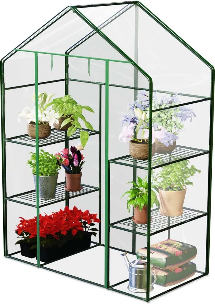 Skleník dve police 140 x 71 x 195 cm Plonos 4922