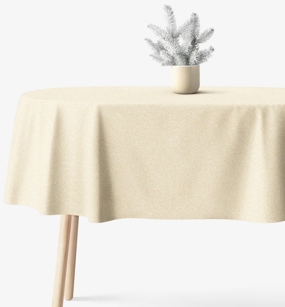 Goldea vianočný exkluzívny oválny obrus - zlatý s trblietkami 140 x 240 cm