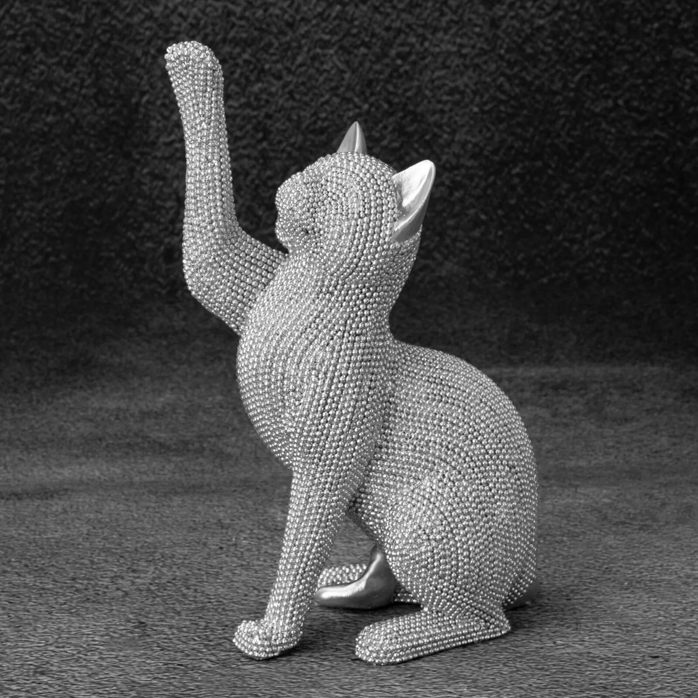 DEKORAČNÁ SOŠKA ELDO 14X8X22 CM STRIEBORNÁ