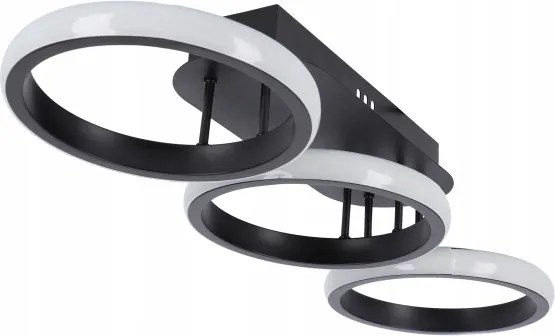 Stmievateľné LED stropné svietidlo 30 W / 230 V, 3000–6500 K, čierne, Wi‑Fi (Tuya) + diaľkový ovládač