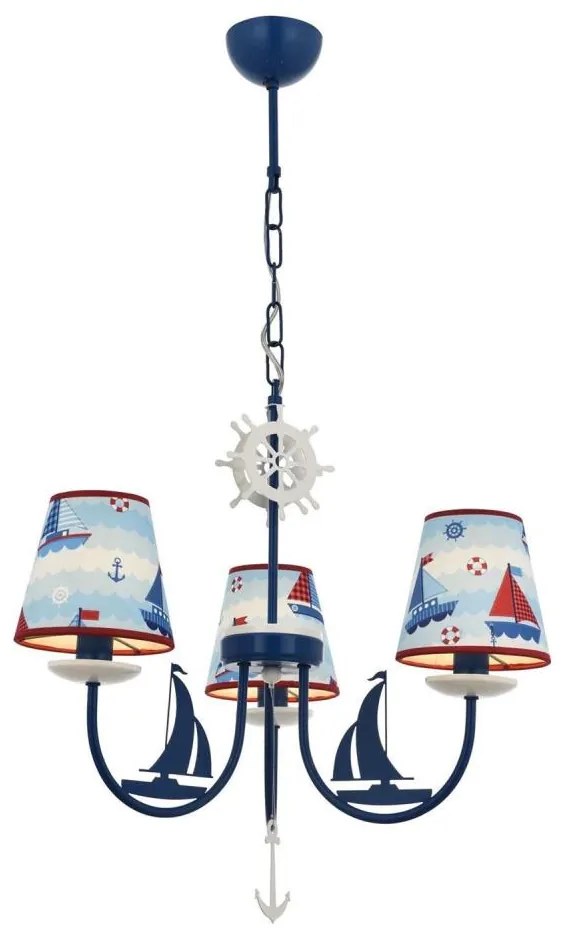Detský luster BOAT 3xE14/40W/230V modrý