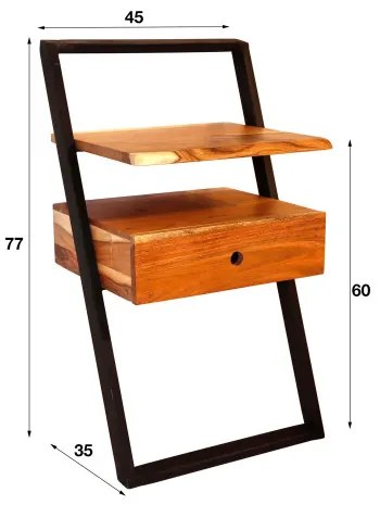 Nočný stolík 23-64 Lean Drevo Acacia - Komfort-nábytok