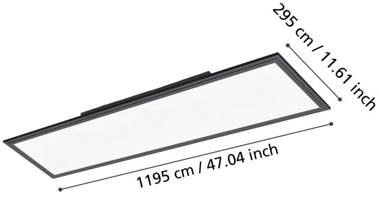 Eglo 900821 - LED Stropné svietidlo SALOBRENA LED/33W/230V 120x30 cm čierna
