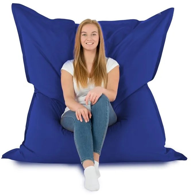 XXL vankúš na sedenie – interiérový aj záhradný, vodeodolný Farba: 18.Tm.modrý