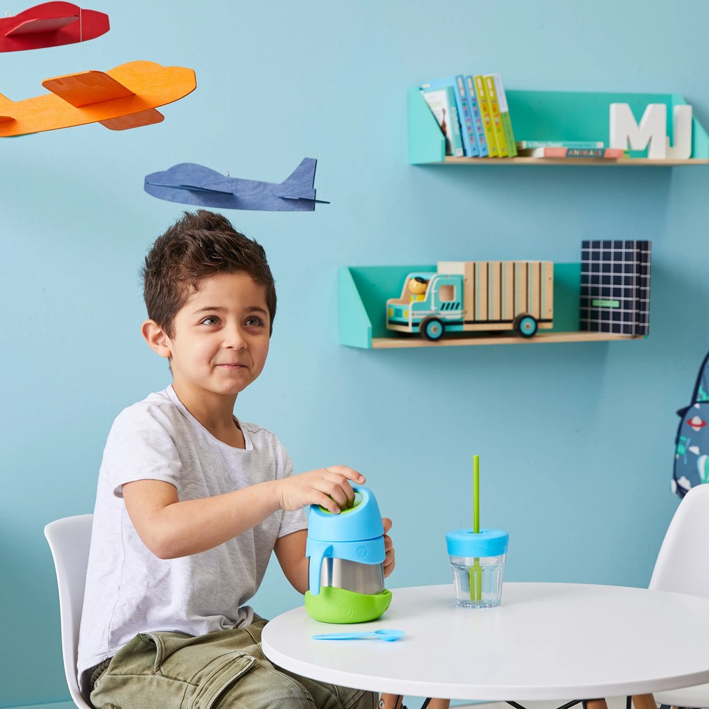 Termoska na jedlo - modrá/zelená