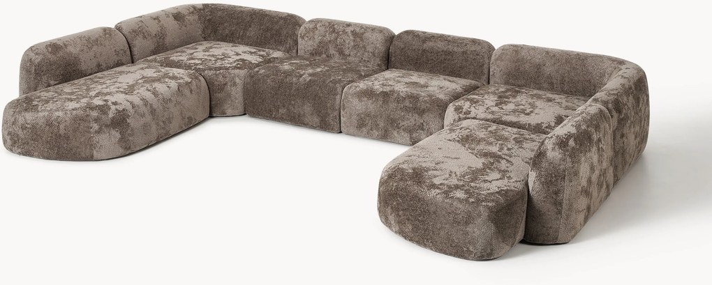 XL modulárna pohovka z plyšového buklé Wolke