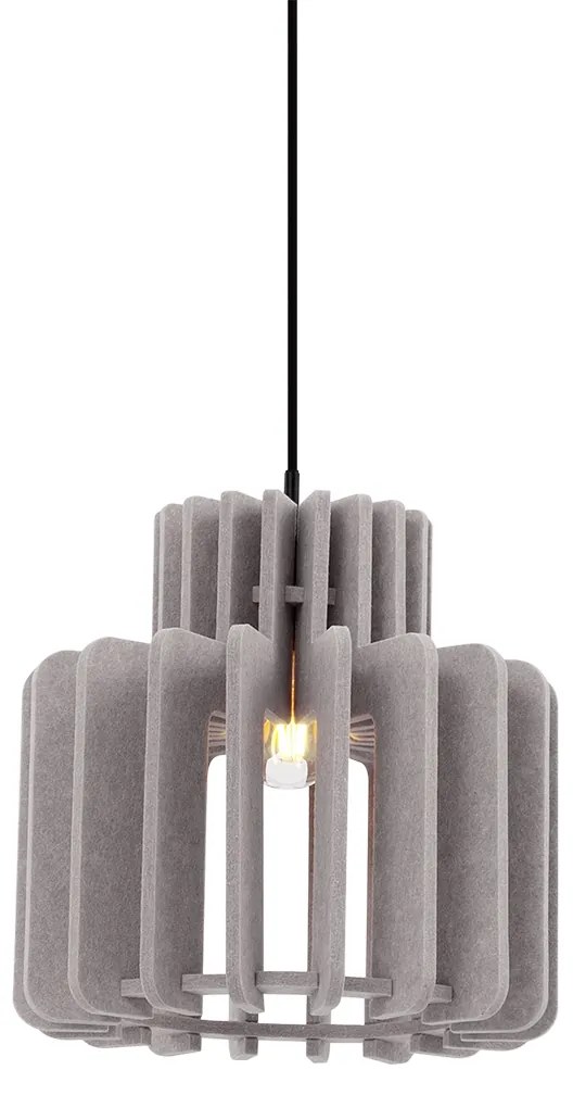 Retro závesná lampa čierna s hnedosivým tienidlom - Felt