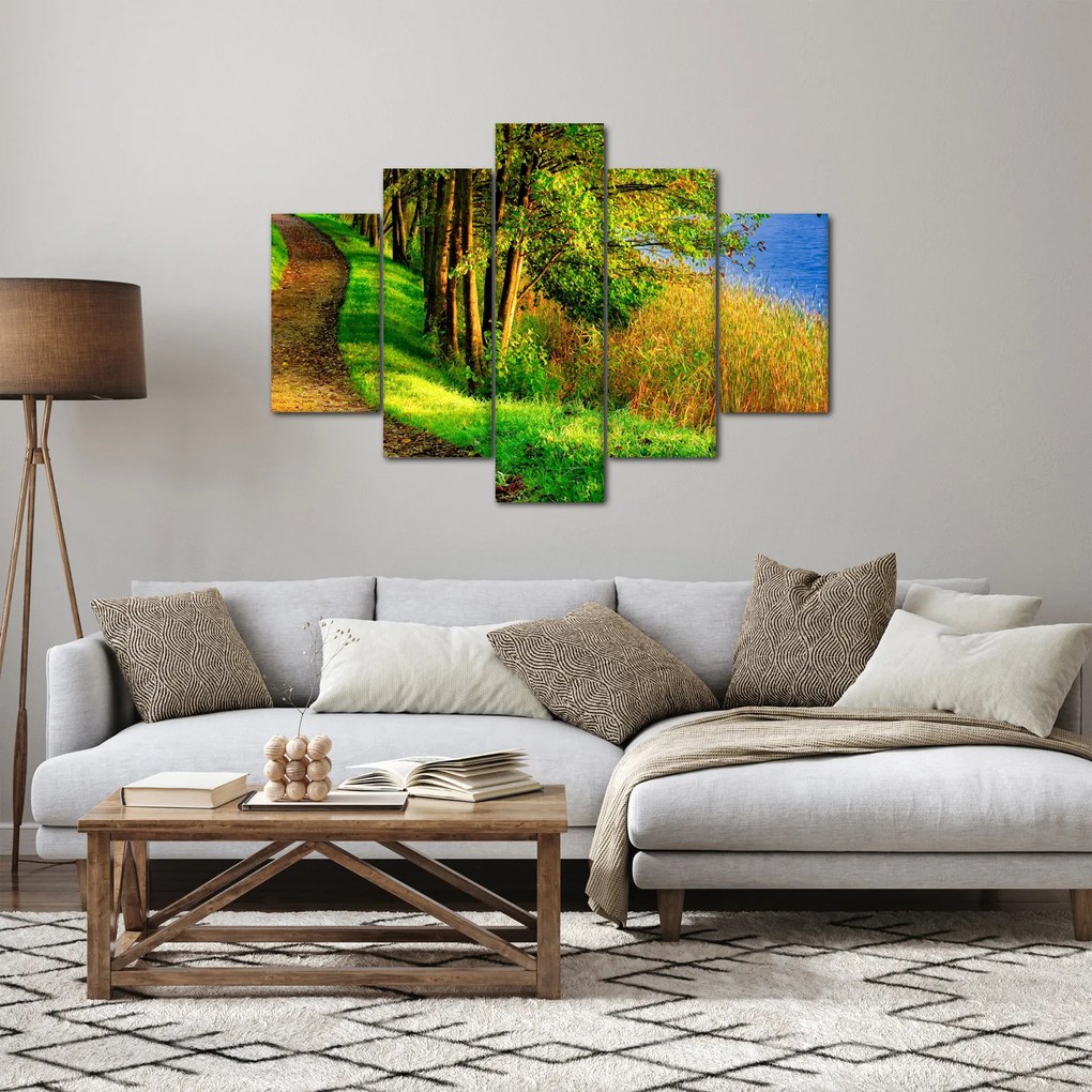 Obraz chodníky pozdĺž vody (150x105 cm)