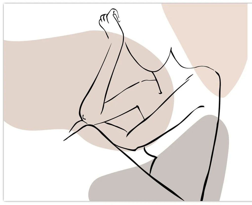 Sklenený obraz - Woman body line art N⁰1 (70x50 cm)