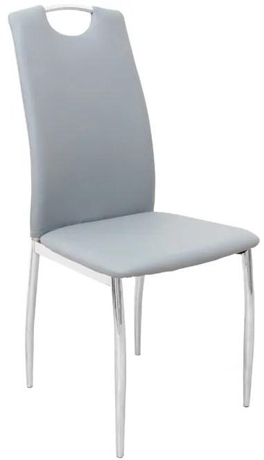 Jedálenská stolička Ervina - sivá / chróm