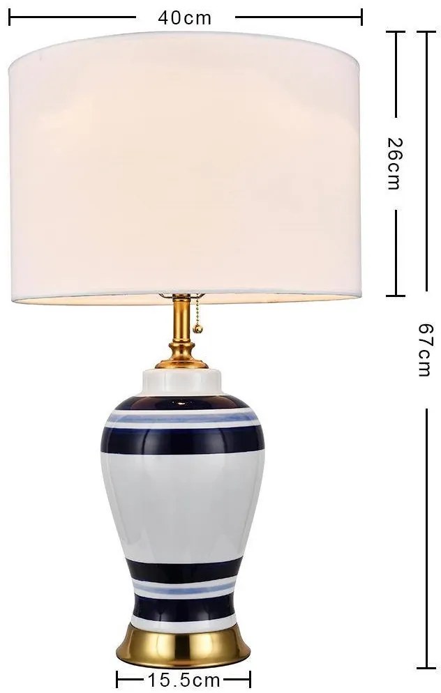Keramická stolová lampa Ancona Hamptons
