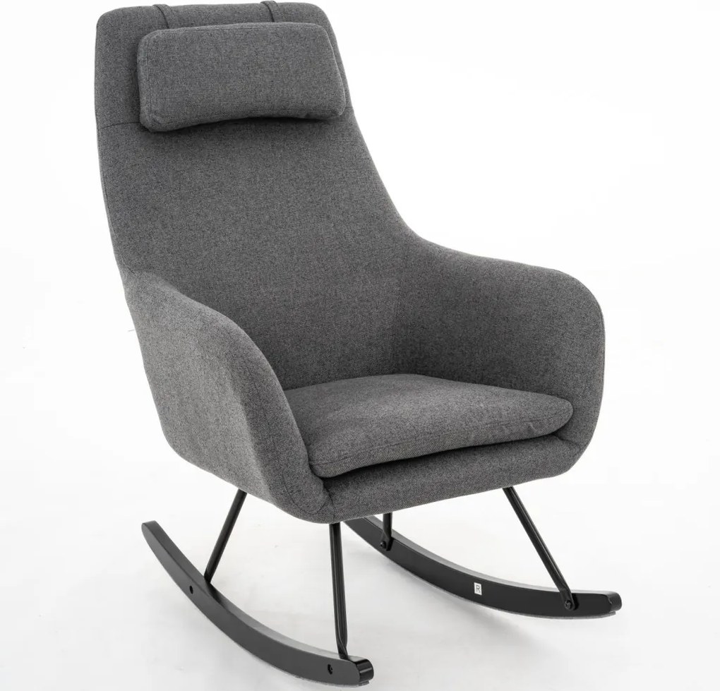 Hojdacie kreslo Galileo, stredne šedá tkanina