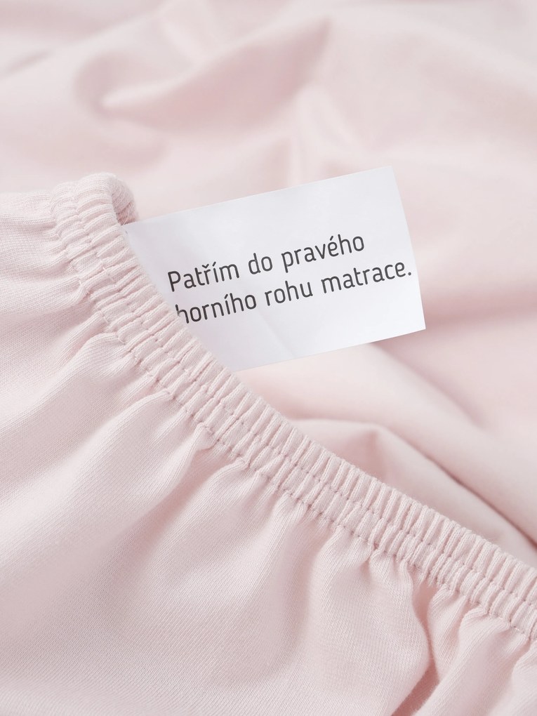 Jersey prostěradlo s elastanem 140 × 200 cm – pudrové