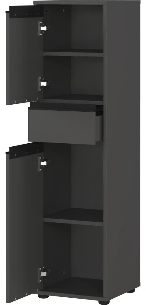 Antracitová vysoká úzka kúpeľňová skrinka 33x121 cm Lemont – Germania