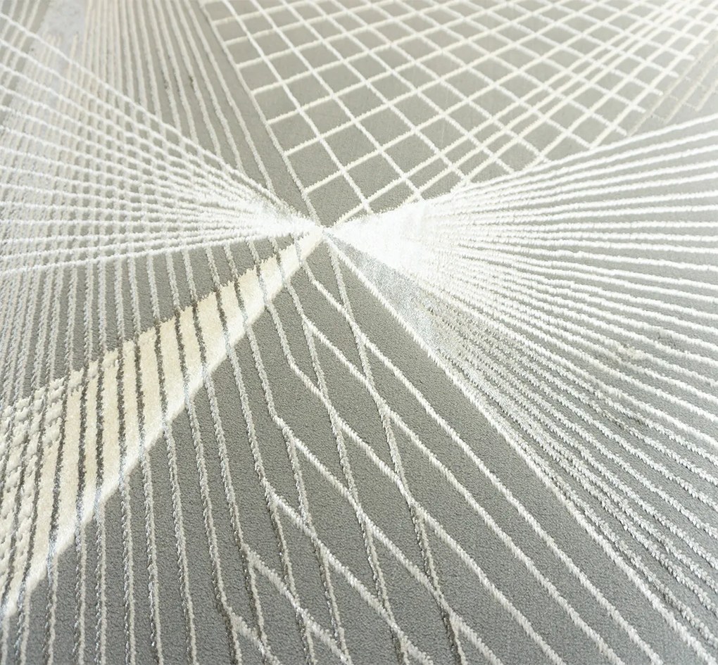 Koberec Allianz 6305 GREY – sivý vzorovaný obdĺžnik Rozmer: 160x220 cm