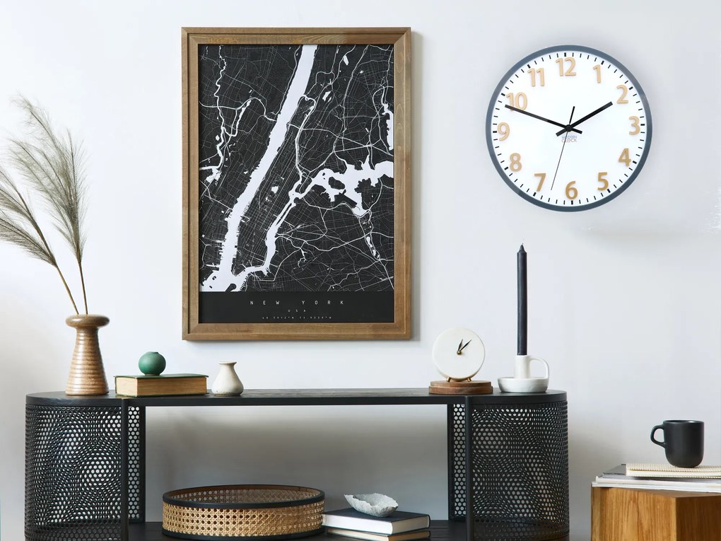 Nástěnné hodiny Hakuro 30 cm šedé/zlaté