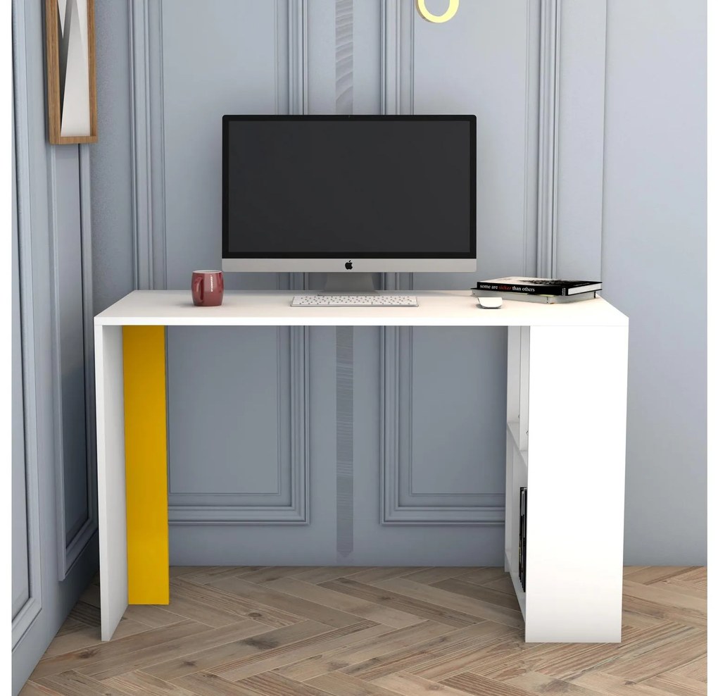 PC stolík Limba (biela + žltá). Vlastná spoľahlivá doprava až k Vám domov. 1088797