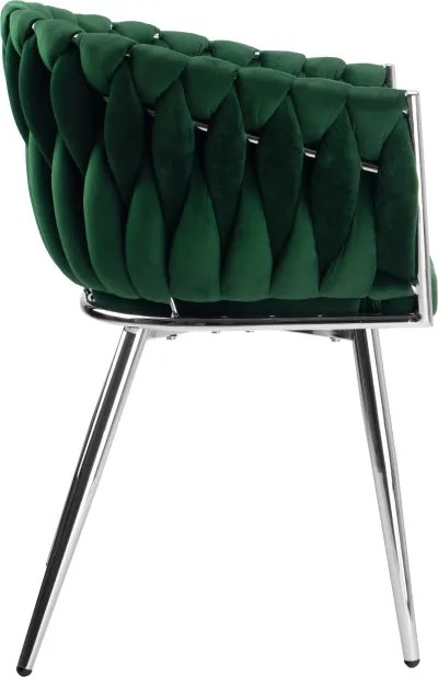 Jedálenská stolička COFTON VELVET tmavozelená