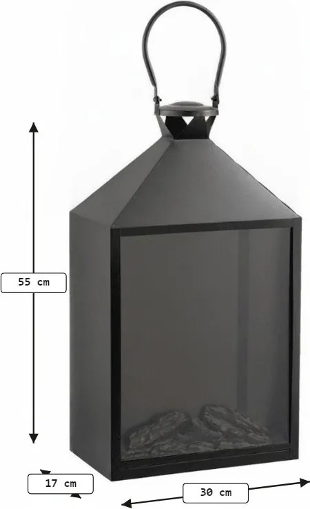 LED dekorácia lucerna COZY WARM 55x30 cm, čierna