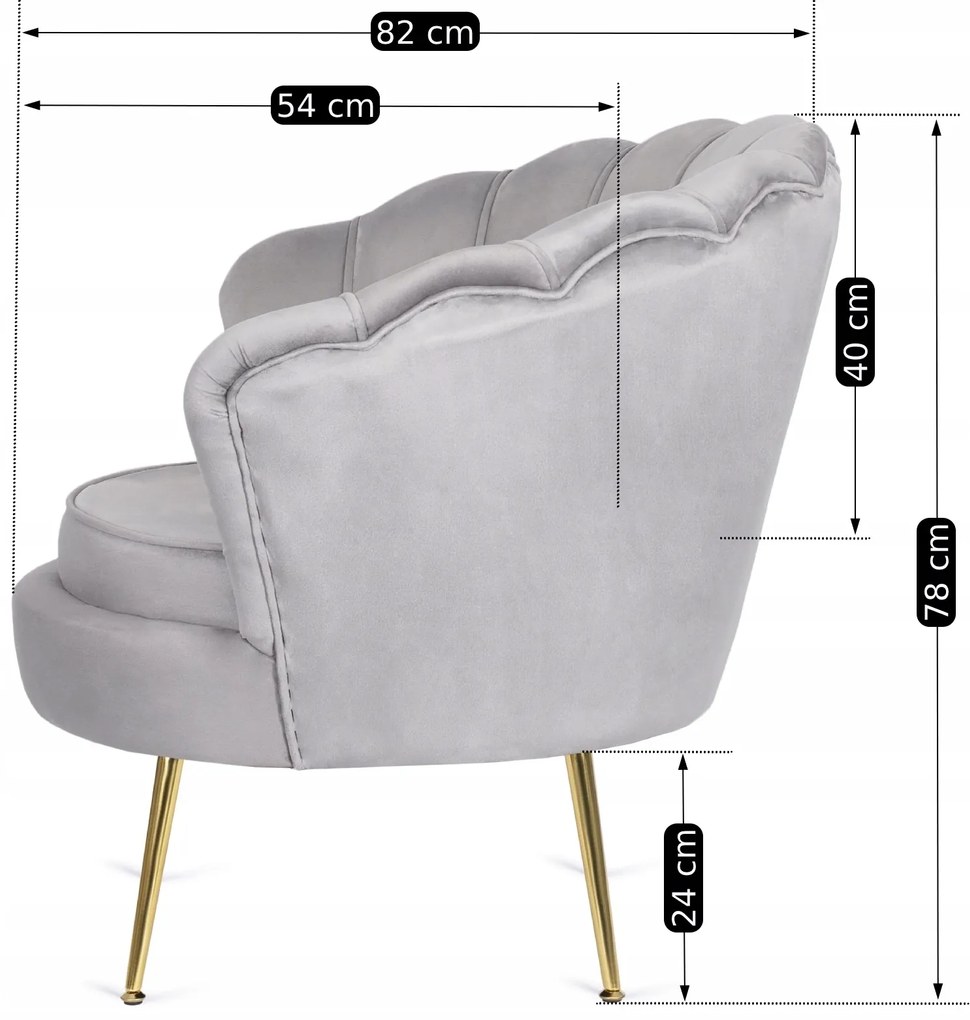 PROXIMA.store - Glamour kreslo ANGEL FARBA: sivá