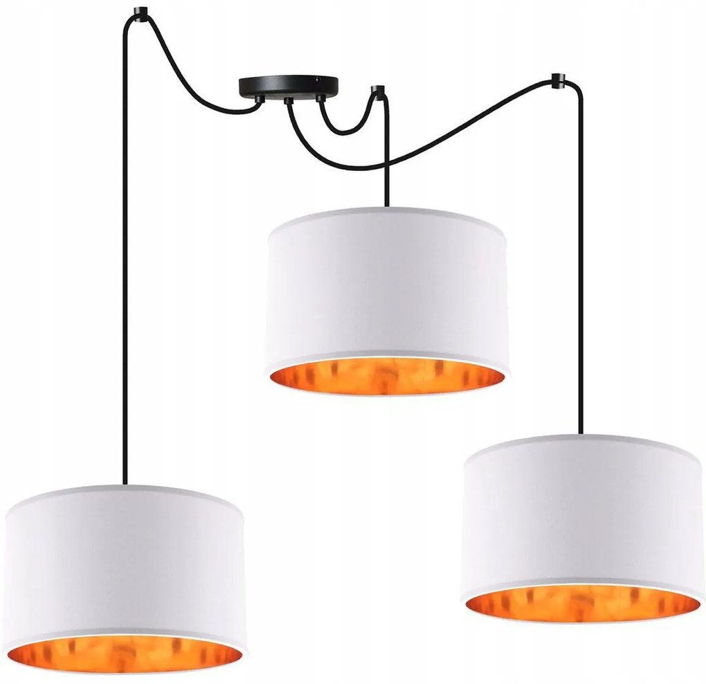 Závesné svietidlo Shade Spider, 3x textilné tienidlo (mix 6 farieb), (výber z 2 farieb konštrukcie), g