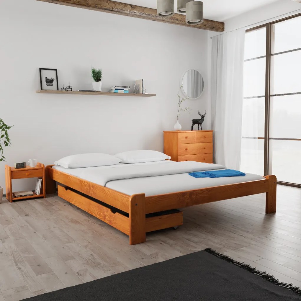 Posteľ Ada 140 x 200 cm, jelša Rošt: S lamelovým roštom, Matrac: Matrac COCO MAXI 20 cm