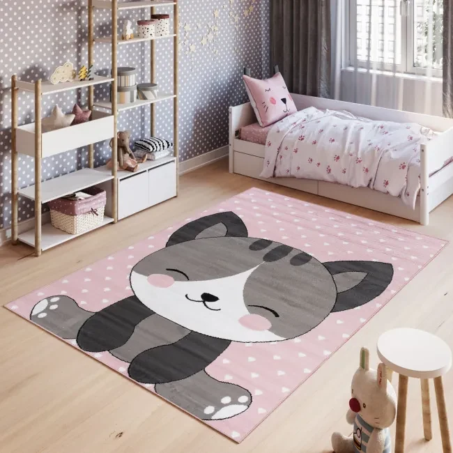 Detský koberec PINKY DE90A Cat ružový