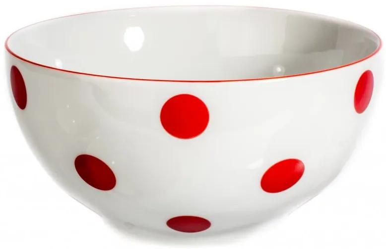 Porcelánová miska na polévku, Thun, Vital, Červený puntík