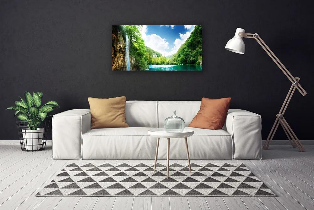 Obraz Canvas Hora les jazero príroda 140x70 cm