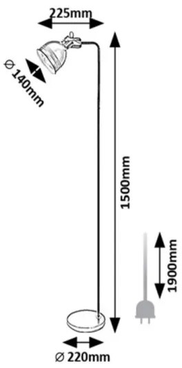 Rabalux 2242 - Stojacia lampa FLINT 1xE27/40W/230V čierna