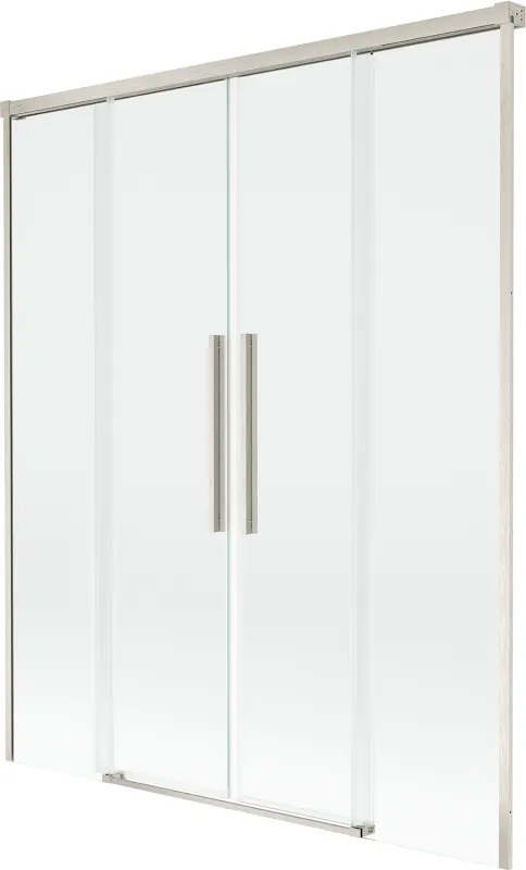 Mexen Rox, 2-krídlová posuvná vaňová zástena 140 x 150 cm, 8mm číre sklo, oceľový profil, 8C9-140-002-97-00