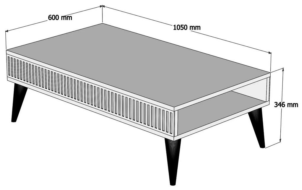 Dizajnový konferenčný stolík Cadelaria 105 cm orech čierny