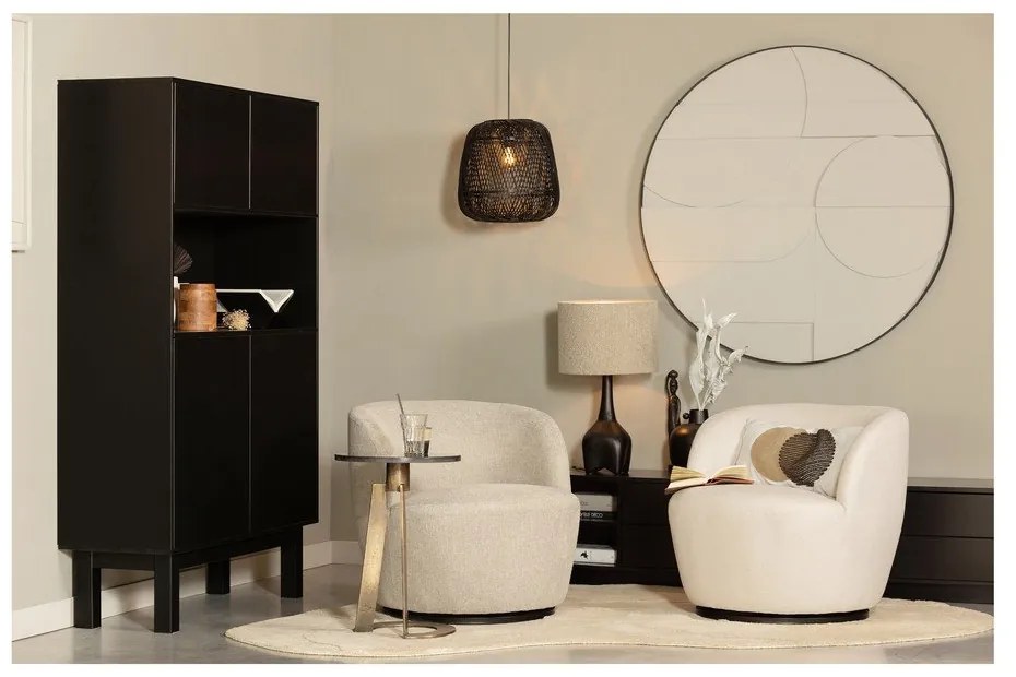 Čierna skrinka z borovicového dreva 110x170 cm Finca – WOOOD