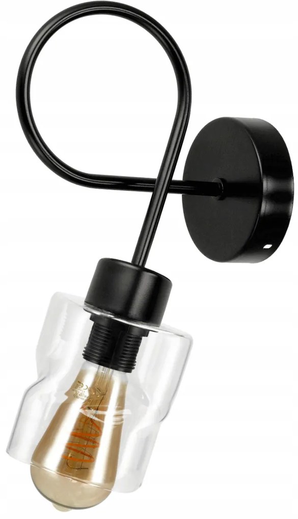 BERGE LED závesné svietidlo 1xE27, balený sklenený štvorec, transparentný