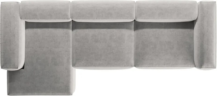 Svetlosivá rohová pohovka (ľavý roh/s leňoškou) Bergamo – Cosmopolitan Design