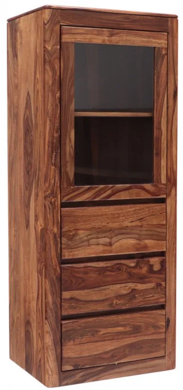 Vitrína Tina 60x150x45 indický masív palisander Only stain