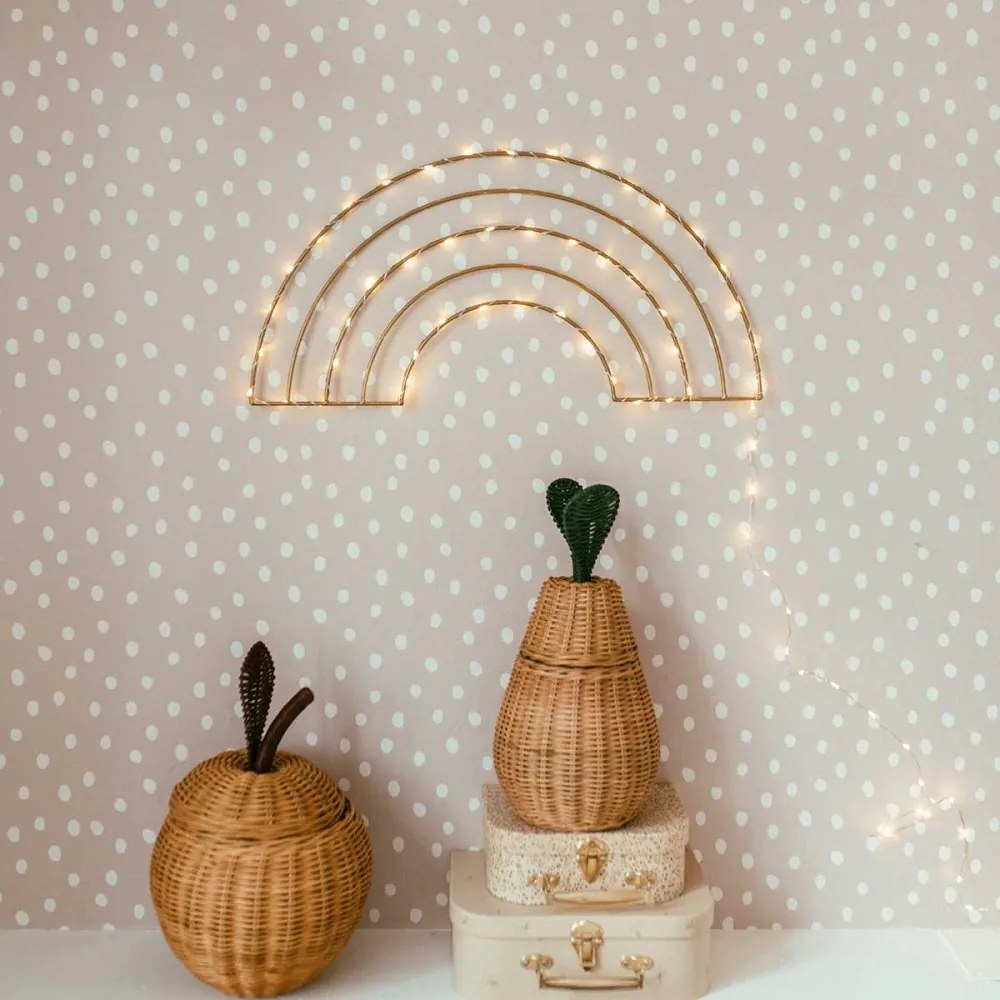 Tapeta nepravidelné biele bodky púdrovo ružová 280x50cm