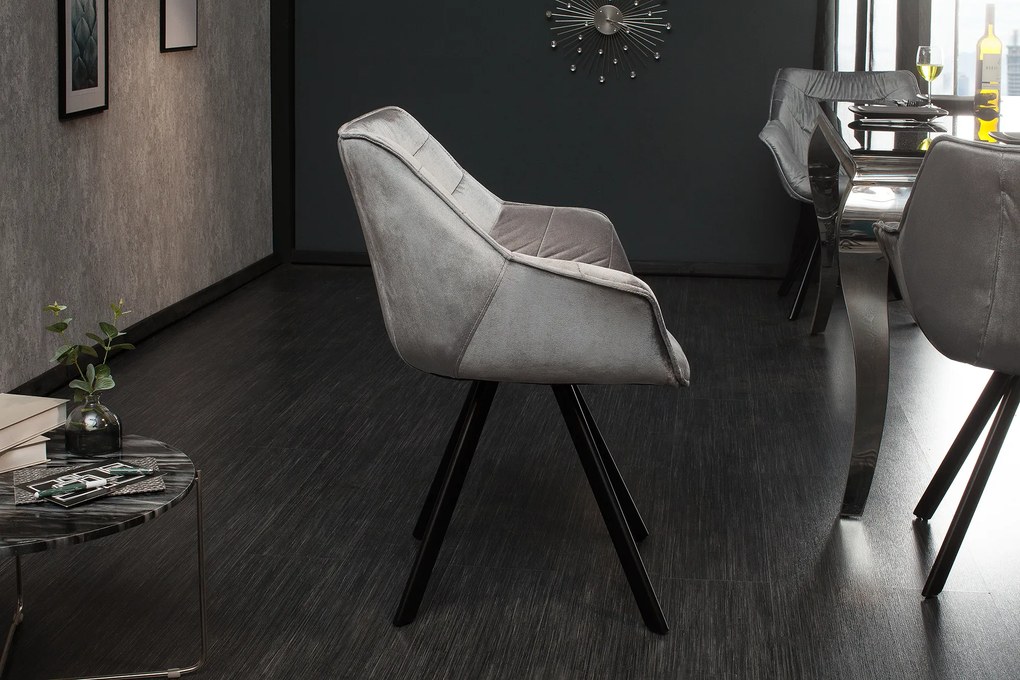 Stolička The Dutch Comfort zamatovo šedá