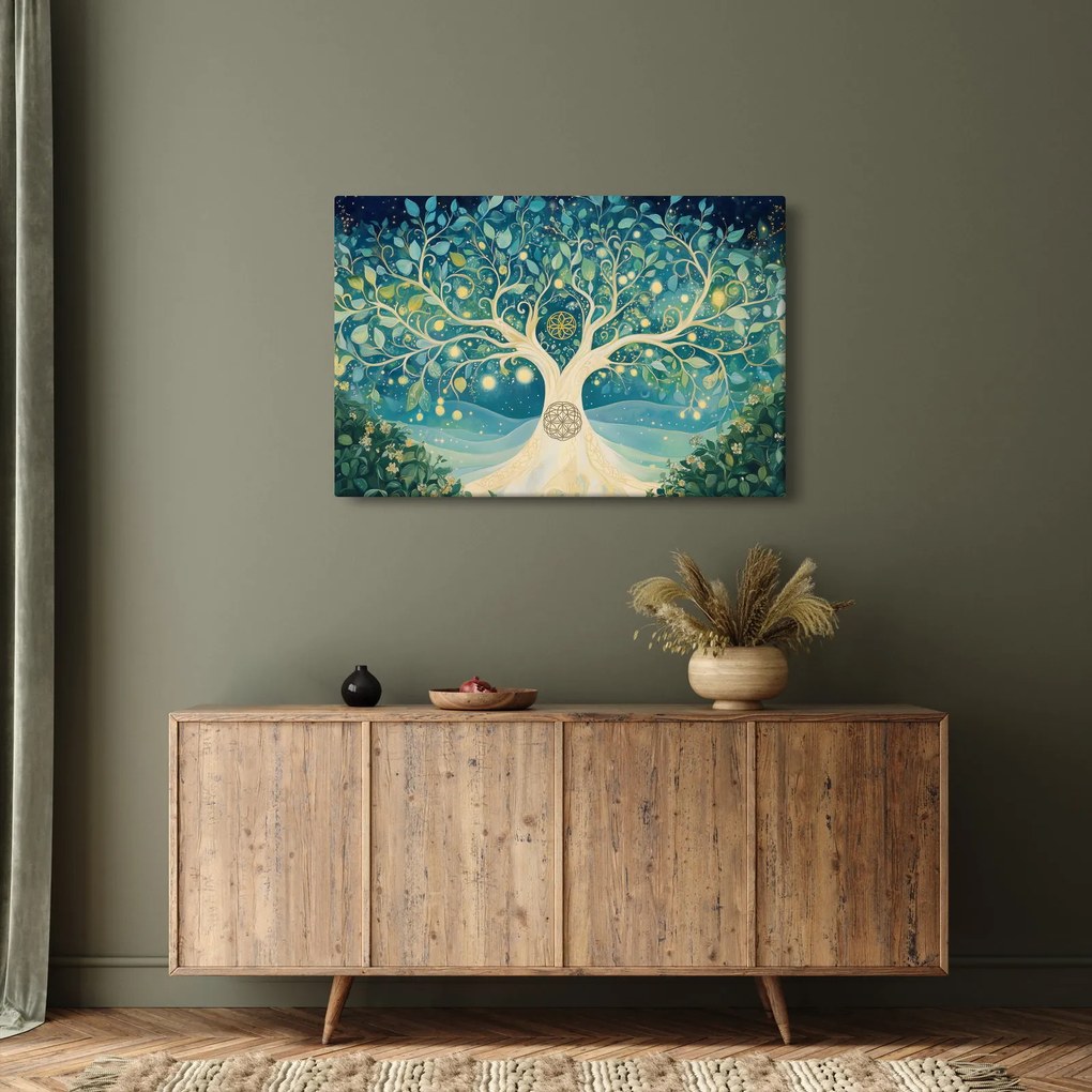 Obraz – Magický strom so špirálami (90x60 cm)