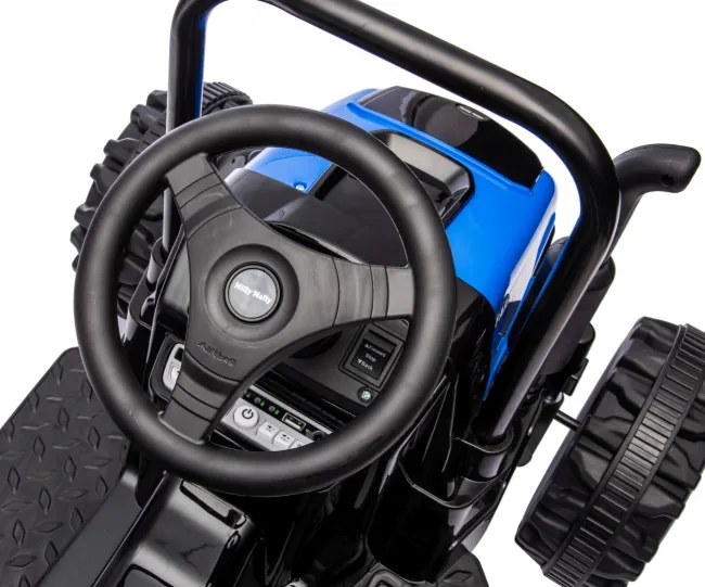 Elektrický traktor s prívesom Farmer modrý