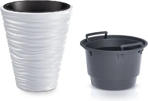 Plastový kvetináč DBSA350 34,5 cm - biela